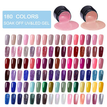 Load image into Gallery viewer, LEMOOC Color Gel Paint UV Nail Gel Soak Off Nail Art Led Nail Lacquer 180 Colors Glitter Nail Rainbow Painting Gel Polish