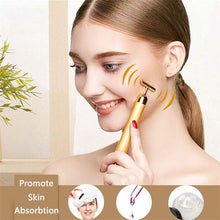 Load image into Gallery viewer, 24K Gold Roller Vibrating Facial Massager Slimming Facial Skin Beauty Bar Pulse Firming Face Massage Lift Tightening Wrinkle Bar
