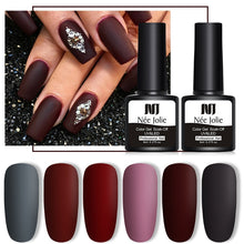 Load image into Gallery viewer, NEE JOLIE 8ml Matte Color UV Gel Nail Polish Red Semi Permanent Soak Off UV Gel Varnish DIY Nail Art Paint Gel Top Coat