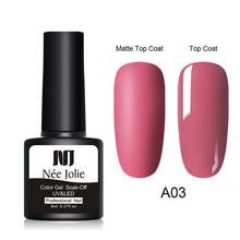 Load image into Gallery viewer, NEE JOLIE 8ml Matte Color UV Gel Nail Polish Red Semi Permanent Soak Off UV Gel Varnish DIY Nail Art Paint Gel Top Coat