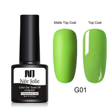 Load image into Gallery viewer, NEE JOLIE 8ml Matte Color UV Gel Nail Polish Red Semi Permanent Soak Off UV Gel Varnish DIY Nail Art Paint Gel Top Coat