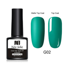 Load image into Gallery viewer, NEE JOLIE 8ml Matte Color UV Gel Nail Polish Red Semi Permanent Soak Off UV Gel Varnish DIY Nail Art Paint Gel Top Coat