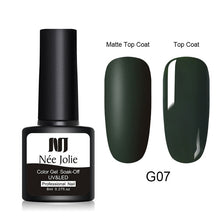 Load image into Gallery viewer, NEE JOLIE 8ml Matte Color UV Gel Nail Polish Red Semi Permanent Soak Off UV Gel Varnish DIY Nail Art Paint Gel Top Coat