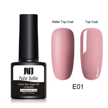Load image into Gallery viewer, NEE JOLIE 8ml Matte Color UV Gel Nail Polish Red Semi Permanent Soak Off UV Gel Varnish DIY Nail Art Paint Gel Top Coat