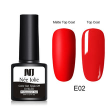 Load image into Gallery viewer, NEE JOLIE 8ml Matte Color UV Gel Nail Polish Red Semi Permanent Soak Off UV Gel Varnish DIY Nail Art Paint Gel Top Coat