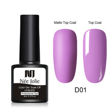 Load image into Gallery viewer, NEE JOLIE 8ml Matte Color UV Gel Nail Polish Red Semi Permanent Soak Off UV Gel Varnish DIY Nail Art Paint Gel Top Coat
