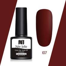 Load image into Gallery viewer, NEE JOLIE 8ml Matte Color UV Gel Nail Polish Red Semi Permanent Soak Off UV Gel Varnish DIY Nail Art Paint Gel Top Coat