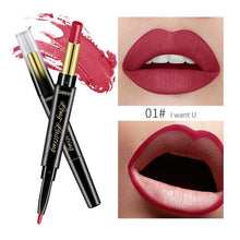 Load image into Gallery viewer, QiBest 2 in 1 Matte Lip Stick Lipliner Lip Liner Pencil Matt Nude Lips liner Pen Set Beauty Makeup Tool Cosmetic