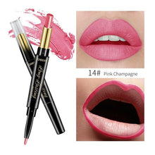 Load image into Gallery viewer, QiBest 2 in 1 Matte Lip Stick Lipliner Lip Liner Pencil Matt Nude Lips liner Pen Set Beauty Makeup Tool Cosmetic