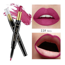 Load image into Gallery viewer, QiBest 2 in 1 Matte Lip Stick Lipliner Lip Liner Pencil Matt Nude Lips liner Pen Set Beauty Makeup Tool Cosmetic