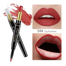 Load image into Gallery viewer, QiBest 2 in 1 Matte Lip Stick Lipliner Lip Liner Pencil Matt Nude Lips liner Pen Set Beauty Makeup Tool Cosmetic
