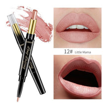 Load image into Gallery viewer, QiBest 2 in 1 Matte Lip Stick Lipliner Lip Liner Pencil Matt Nude Lips liner Pen Set Beauty Makeup Tool Cosmetic