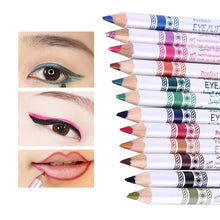 Load image into Gallery viewer, 12pcs/Set Eyes Makeup Eyeshadow Eyeliner Pen Set Easy To Wear Waterproof Shimmer Eye Makeup Pencil Makeup Cosmetic xgrj
