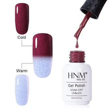 Load image into Gallery viewer, HNM 8ML Fax Fur Effect Gel Nail Polish Thermal Color Change DIY Paint Nail Art Vernis Gellak Enamel Semi Permanent Lucky Lacquer