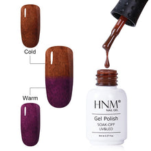Load image into Gallery viewer, HNM 8ML Fax Fur Effect Gel Nail Polish Thermal Color Change DIY Paint Nail Art Vernis Gellak Enamel Semi Permanent Lucky Lacquer
