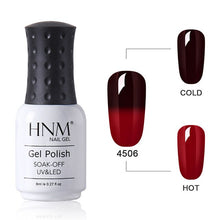 Load image into Gallery viewer, HNM 8ML Fax Fur Effect Gel Nail Polish Thermal Color Change DIY Paint Nail Art Vernis Gellak Enamel Semi Permanent Lucky Lacquer