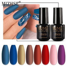 Load image into Gallery viewer, MIZHSE Matte Top Coat Primer Color Nail Gel Polish UV Gel Nail Art Varnish Hybrid Soak Off Gel Lacquer Paint for Nails Manicure