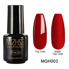 Load image into Gallery viewer, MIZHSE Matte Top Coat Primer Color Nail Gel Polish UV Gel Nail Art Varnish Hybrid Soak Off Gel Lacquer Paint for Nails Manicure
