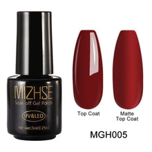 Load image into Gallery viewer, MIZHSE Matte Top Coat Primer Color Nail Gel Polish UV Gel Nail Art Varnish Hybrid Soak Off Gel Lacquer Paint for Nails Manicure