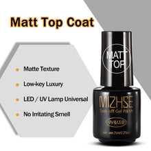Load image into Gallery viewer, MIZHSE Matte Top Coat Primer Color Nail Gel Polish UV Gel Nail Art Varnish Hybrid Soak Off Gel Lacquer Paint for Nails Manicure
