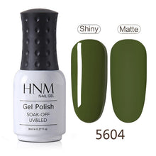Load image into Gallery viewer, HNM Green Color Series Gel Nail Polish Need Matt Top Paint Enamel Primer Varnish Soak Off UV LED Lamp Set Semi Permanent Lacquer