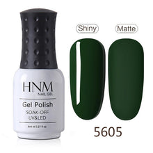 Load image into Gallery viewer, HNM Green Color Series Gel Nail Polish Need Matt Top Paint Enamel Primer Varnish Soak Off UV LED Lamp Set Semi Permanent Lacquer
