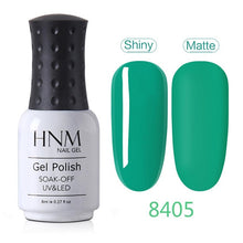 Load image into Gallery viewer, HNM Green Color Series Gel Nail Polish Need Matt Top Paint Enamel Primer Varnish Soak Off UV LED Lamp Set Semi Permanent Lacquer