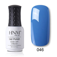 Load image into Gallery viewer, HNM 8ml Blue Red Pink Green Yellow Color Gel Nail Polish UV LED Lamp Semi Permanent Varnish Hybird Base Top Primer Manicure