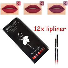 Load image into Gallery viewer, Brand Waterproof Matte Lipstick Pencil Lip Liner Makeup Contour Lip Tint Sexy Batom Mate Long Lasting Moisturizer Lipliner Set