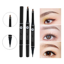 Load image into Gallery viewer, 2019 Double Headed Eyebrow Pen Waterproof Tip Eyebrow Tattoo Pencil Long Lasting Professional Fine Sketch Liquid Eye Brow Pencil