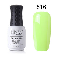 Load image into Gallery viewer, HNM 8ml New Green Yellow Color UV Gel Nail Polish Varnish Soak Off LED Lamp Hybird GelLak For Manicure Nail Art Stamping Lacquer
