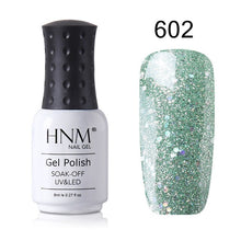 Load image into Gallery viewer, HNM 8ml New Green Yellow Color UV Gel Nail Polish Varnish Soak Off LED Lamp Hybird GelLak For Manicure Nail Art Stamping Lacquer