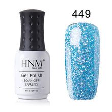Load image into Gallery viewer, HNM 8ml New Green Yellow Color UV Gel Nail Polish Varnish Soak Off LED Lamp Hybird GelLak For Manicure Nail Art Stamping Lacquer