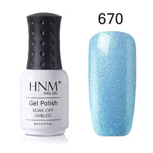 Load image into Gallery viewer, HNM 8ml New Green Yellow Color UV Gel Nail Polish Varnish Soak Off LED Lamp Hybird GelLak For Manicure Nail Art Stamping Lacquer