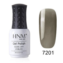Load image into Gallery viewer, HNM New 8ml Glacier Black UV Gel Nail Polish Narl Art Hybrid Varnish Matt Top LED Lamp Semi Permanent Paint Lucky Lacquer Enamel