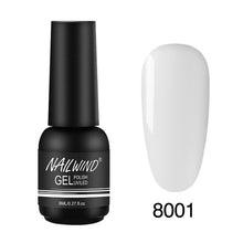 Load image into Gallery viewer, 8ML UV Gel Nail Polish Pure Colors Gel Nail Varnish Semi Permanent Base top Need UV Lamp Every thing For Manicure Paint Design