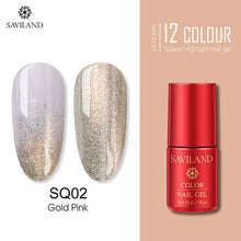 Load image into Gallery viewer, SAVILAND Superfine Platinum Sparkle Gel Varnish Diamond Glitter Lacquer Gel for DIY Gel Paint Design Nail Art