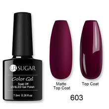 Load image into Gallery viewer, UR SUGAR Matte Top Coat Color UV Gel Nail Polish Red Pink Series Semi Permanent Soak Off UV Gel Varnish DIY Nail Art Gel Paint
