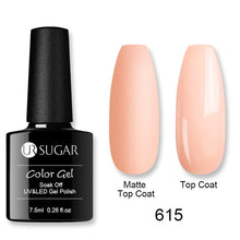 Load image into Gallery viewer, UR SUGAR Matte Top Coat Color UV Gel Nail Polish Red Pink Series Semi Permanent Soak Off UV Gel Varnish DIY Nail Art Gel Paint