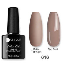 Load image into Gallery viewer, UR SUGAR Matte Top Coat Color UV Gel Nail Polish Red Pink Series Semi Permanent Soak Off UV Gel Varnish DIY Nail Art Gel Paint