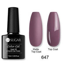 Load image into Gallery viewer, UR SUGAR Matte Top Coat Color UV Gel Nail Polish Red Pink Series Semi Permanent Soak Off UV Gel Varnish DIY Nail Art Gel Paint