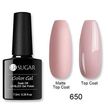 Load image into Gallery viewer, UR SUGAR Matte Top Coat Color UV Gel Nail Polish Red Pink Series Semi Permanent Soak Off UV Gel Varnish DIY Nail Art Gel Paint