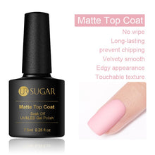 Load image into Gallery viewer, UR SUGAR Matte Top Coat Color UV Gel Nail Polish Red Pink Series Semi Permanent Soak Off UV Gel Varnish DIY Nail Art Gel Paint
