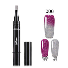 Load image into Gallery viewer, LEMOOC 5ml Thermal Color Changing Nail Gel Polish Pen Rainbow Holographic Glitters Gel Polish Soak Off UV Gel Paint For Nails