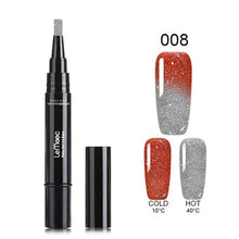 Load image into Gallery viewer, LEMOOC 5ml Thermal Color Changing Nail Gel Polish Pen Rainbow Holographic Glitters Gel Polish Soak Off UV Gel Paint For Nails