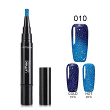 Load image into Gallery viewer, LEMOOC 5ml Thermal Color Changing Nail Gel Polish Pen Rainbow Holographic Glitters Gel Polish Soak Off UV Gel Paint For Nails