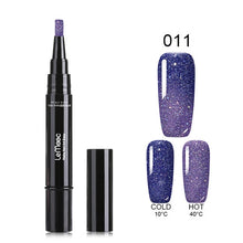 Load image into Gallery viewer, LEMOOC 5ml Thermal Color Changing Nail Gel Polish Pen Rainbow Holographic Glitters Gel Polish Soak Off UV Gel Paint For Nails