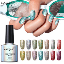 Load image into Gallery viewer, FairyGlo Glitter Gelpolish Stamping Paint Nail Polish 10ML Starry Giltter Vernis a Ongle Nail Art Nagellak Lucky Lacquer Gellak