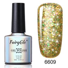 Load image into Gallery viewer, FairyGlo Glitter Gelpolish Stamping Paint Nail Polish 10ML Starry Giltter Vernis a Ongle Nail Art Nagellak Lucky Lacquer Gellak