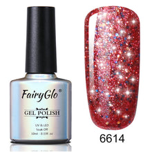 Load image into Gallery viewer, FairyGlo Glitter Gelpolish Stamping Paint Nail Polish 10ML Starry Giltter Vernis a Ongle Nail Art Nagellak Lucky Lacquer Gellak
